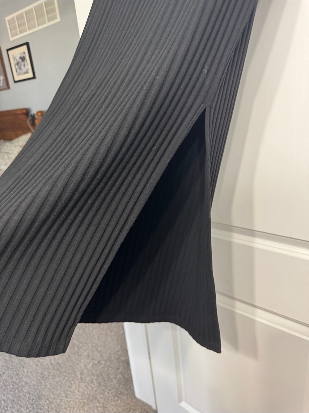 Universal Thread Black Ribbed Drawstring Maxi Skirt - Picture 2 of 2